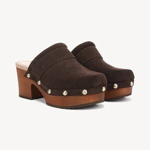 Dr. Scholl’s Womens Original Feels Platform Clog in Dark Brown Leather